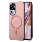 For OPPO Reno10 Pro+ 5G Retro Magsafe Magnetic PU Back Cover Phone Case(Pink) - 1