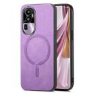 For OPPO Reno10 Pro+ 5G Retro Magsafe Magnetic PU Back Cover Phone Case(Purple) - 1