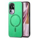 For OPPO Reno10 Pro+ 5G Retro Magsafe Magnetic PU Back Cover Phone Case(Green) - 1
