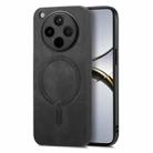 For OPPO Find X8 Pro Retro Magsafe Magnetic PU Back Cover Phone Case(Black) - 1