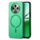 For OPPO F27 5G Retro Magsafe Magnetic PU Back Cover Phone Case(Green) - 1