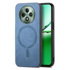 For OPPO Reno12 F 5G Retro Magsafe Magnetic PU Back Cover Phone Case(Blue) - 1