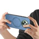 For OPPO Reno12 F 5G Retro Magsafe Magnetic PU Back Cover Phone Case(Blue) - 3