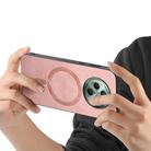 For OPPO Reno12 F 5G Retro Magsafe Magnetic PU Back Cover Phone Case(Pink) - 3