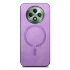 For OPPO Reno12 F 5G Retro Magsafe Magnetic PU Back Cover Phone Case(Purple) - 2