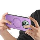 For OPPO Reno12 F 5G Retro Magsafe Magnetic PU Back Cover Phone Case(Purple) - 3