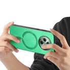 For OPPO Reno12 F 5G Retro Magsafe Magnetic PU Back Cover Phone Case(Green) - 3