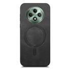 For OPPO Reno12 F 5G Retro Magsafe Magnetic PU Back Cover Phone Case(Black) - 2