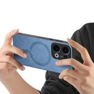 For OPPO Reno12 Global Retro Magsafe Magnetic PU Back Cover Phone Case(Blue) - 3