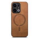 For OPPO Reno12 Pro Global Retro Magsafe Magnetic PU Back Cover Phone Case(Brown) - 2