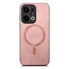 For OPPO Reno13 5G Retro Magsafe Magnetic PU Back Cover Phone Case(Pink) - 2