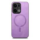 For OPPO Reno13 5G Retro Magsafe Magnetic PU Back Cover Phone Case(Purple) - 2