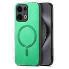 For OPPO Reno13 5G Retro Magsafe Magnetic PU Back Cover Phone Case(Green) - 1