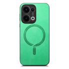 For OPPO Reno13 5G Retro Magsafe Magnetic PU Back Cover Phone Case(Green) - 2
