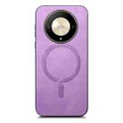 For Honor Magic6 Pro 5G Retro Magsafe Magnetic PU Back Cover Phone Case(Purple) - 3