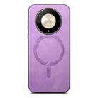 For Honor Magic6 5G Retro Magsafe Magnetic PU Back Cover Phone Case(Purple) - 3