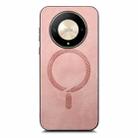 For Honor X50 Pro 5G Retro Magsafe Magnetic PU Back Cover Phone Case(Pink) - 3