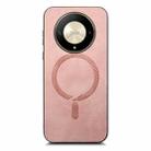 For Honor X9b / Magic6 Lite 5G Retro Magsafe Magnetic PU Back Cover Phone Case(Pink) - 3