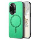 For Honor 100 Pro Retro Magsafe Magnetic PU Back Cover Phone Case(Green) - 1