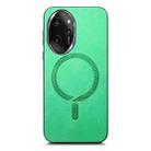 For Honor 100 Pro Retro Magsafe Magnetic PU Back Cover Phone Case(Green) - 3