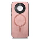 For Honor Magic7 Retro Magsafe Magnetic PU Back Cover Phone Case(Pink) - 2