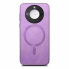 For Honor Magic7 Retro Magsafe Magnetic PU Back Cover Phone Case(Purple) - 2