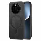 For Honor Magic7 Retro Magsafe Magnetic PU Back Cover Phone Case(Black) - 1