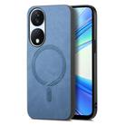 For Honor X7b Retro Magsafe Magnetic PU Back Cover Phone Case(Blue) - 1
