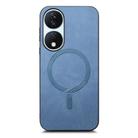 For Honor X7b Retro Magsafe Magnetic PU Back Cover Phone Case(Blue) - 2