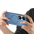 For Honor X7b Retro Magsafe Magnetic PU Back Cover Phone Case(Blue) - 3