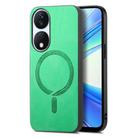 For Honor X7b Retro Magsafe Magnetic PU Back Cover Phone Case(Green) - 1
