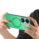 For Honor X7b Retro Magsafe Magnetic PU Back Cover Phone Case(Green) - 3