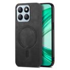 For Honor X8b Retro Magsafe Magnetic PU Back Cover Phone Case(Black) - 1