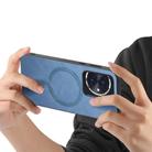 For Honor 100 Retro Magsafe Magnetic PU Back Cover Phone Case(Blue) - 3