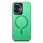 For Honor 100 Retro Magsafe Magnetic PU Back Cover Phone Case(Green) - 2