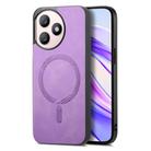 For Honor X50i+ Retro Magsafe Magnetic PU Back Cover Phone Case(Purple) - 1