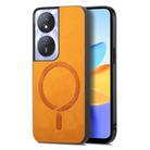 For Honor Play 50 Plus 5G Retro Magsafe Magnetic PU Back Cover Phone Case(Yellow) - 1