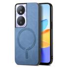 For Honor Play 50 Plus 5G Retro Magsafe Magnetic PU Back Cover Phone Case(Blue) - 1