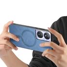 For Honor Play 50 Plus 5G Retro Magsafe Magnetic PU Back Cover Phone Case(Blue) - 3