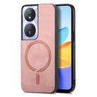 For Honor Play 50 Plus 5G Retro Magsafe Magnetic PU Back Cover Phone Case(Pink) - 1
