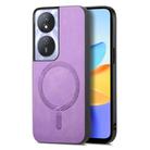 For Honor Play 50 Plus 5G Retro Magsafe Magnetic PU Back Cover Phone Case(Purple) - 1