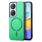 For Honor Play 50 Plus 5G Retro Magsafe Magnetic PU Back Cover Phone Case(Green) - 1