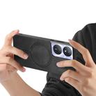 For Honor Play 50 Plus 5G Retro Magsafe Magnetic PU Back Cover Phone Case(Black) - 3