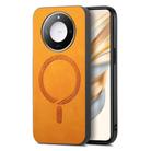 For Honor X50 Retro Magsafe Magnetic PU Back Cover Phone Case(Yellow) - 1