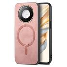 For Honor X50 Retro Magsafe Magnetic PU Back Cover Phone Case(Pink) - 1