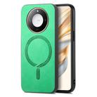 For Honor X50 Retro Magsafe Magnetic PU Back Cover Phone Case(Green) - 1