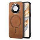 For Honor X50 Retro Magsafe Magnetic PU Back Cover Phone Case(Brown) - 1