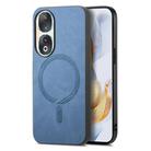 For Honor 90 Retro Magsafe Magnetic PU Back Cover Phone Case(Blue) - 1