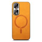 For Honor 90 Pro 5G Retro Magsafe Magnetic PU Back Cover Phone Case(Yellow) - 2