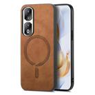 For Honor 90 Pro 5G Retro Magsafe Magnetic PU Back Cover Phone Case(Brown) - 1
